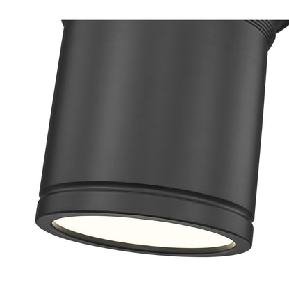 Z-Lite Bentley 1 Light 8" Flush Mount, Matte Black/White