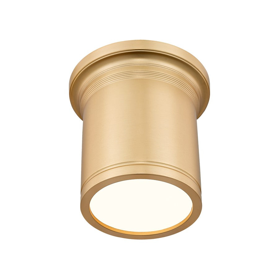 Z-Lite Bentley 1 Light 8" Flush Mount, Modern Gold/White
