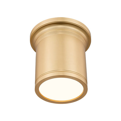 Z-Lite Bentley 1 Light 8" Flush Mount, Modern Gold/White