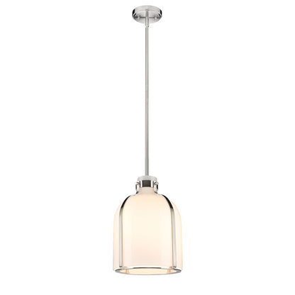 Z-Lite Pearson 12.25in 1-Light Chandelier | Rubbed Brass Steel and White Opal Glass | Dining Room & Entryway | Model 818-12RB