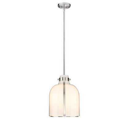 Z-Lite Pearson 12.25in 1-Light Chandelier | Rubbed Brass Steel and White Opal Glass | Dining Room & Entryway | Model 818-12RB
