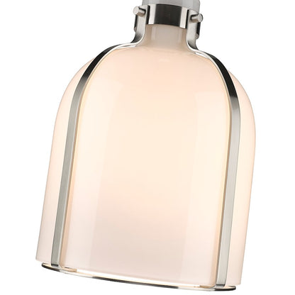 Z-Lite Pearson 12.25in 1-Light Chandelier | Rubbed Brass Steel and White Opal Glass | Dining Room & Entryway | Model 818-12RB