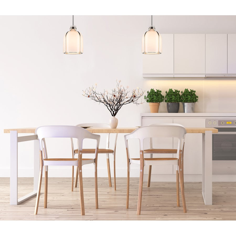 Z-Lite Pearson 12.25in 1-Light Chandelier | Rubbed Brass Steel and White Opal Glass | Dining Room & Entryway | Model 818-12RB
