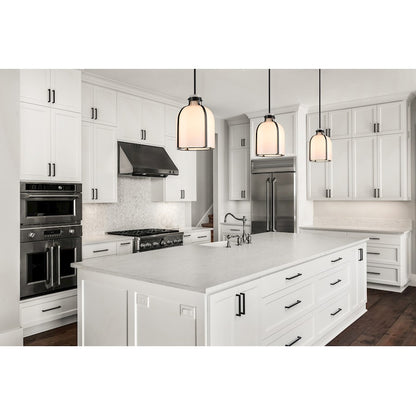 1 Light Chandelier, White Opal