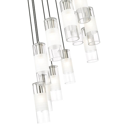 11 Light Chandelier, Brushed Nickel