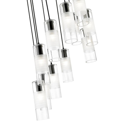 11 Light Chandelier, Matte Black