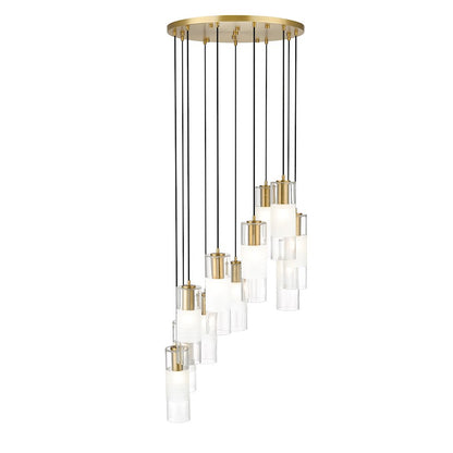 11 Light Chandelier, Modern Gold