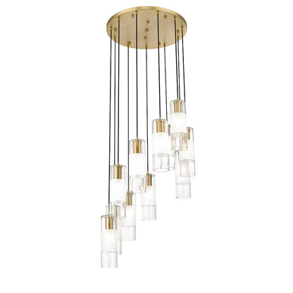 11 Light Chandelier, Modern Gold