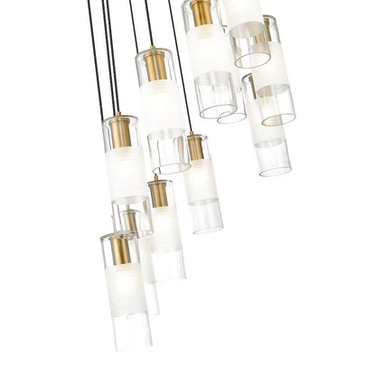 11 Light Chandelier, Modern Gold