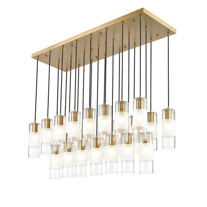 23 Light Linear Chandelier, Gold
