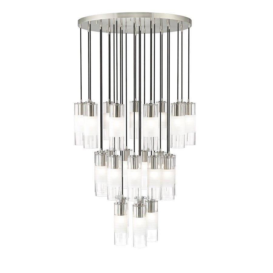 27 Light Chandelier, Brushed Nickel