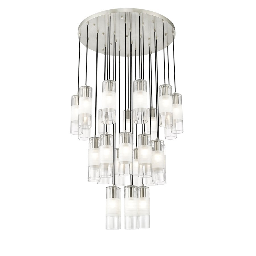 27 Light Chandelier, Brushed Nickel