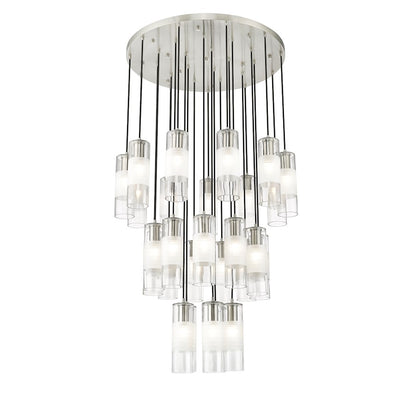 27 Light Chandelier, Brushed Nickel