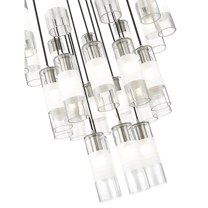 27 Light Chandelier, Brushed Nickel