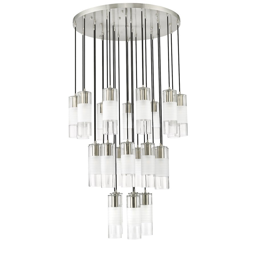 27 Light Chandelier, Brushed Nickel