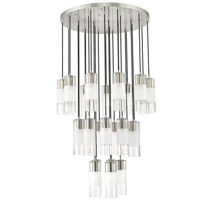 27 Light Chandelier, Brushed Nickel