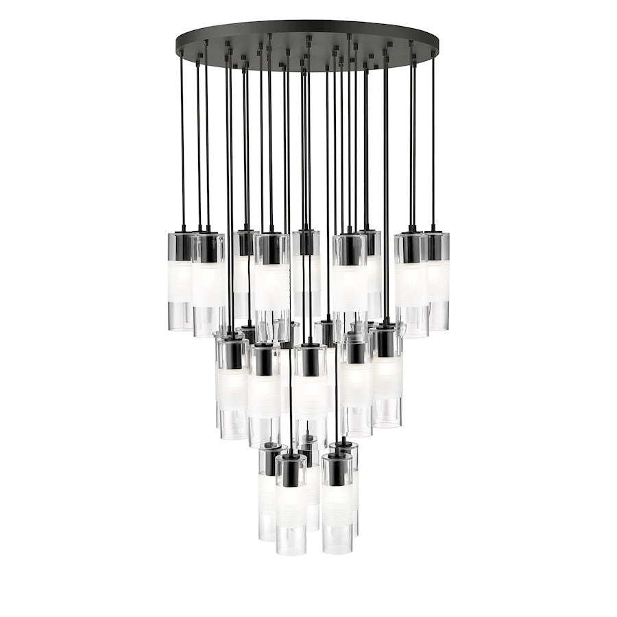 27 Light Chandelier, Matte Black
