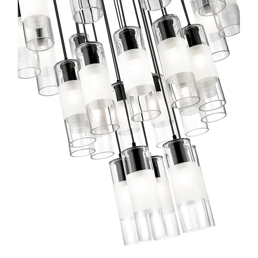 27 Light Chandelier, Matte Black