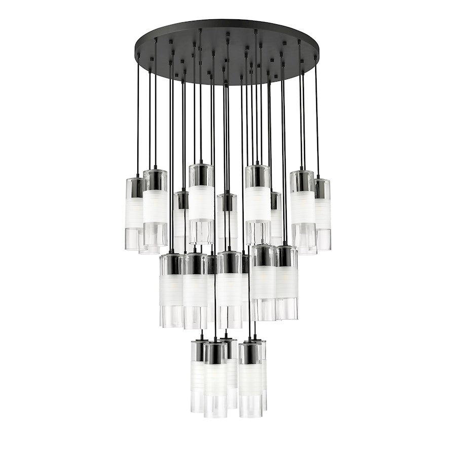 27 Light Chandelier, Matte Black