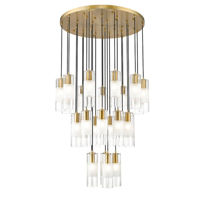 Z-Lite Alton 27 Light Chandelier, Modern Gold/Clear/Frosted - 824P-27R-MGLD