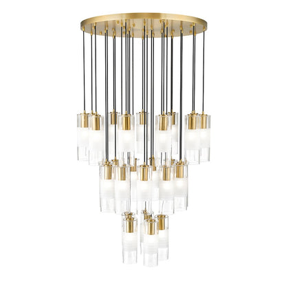 27 Light Chandelier, Modern Gold
