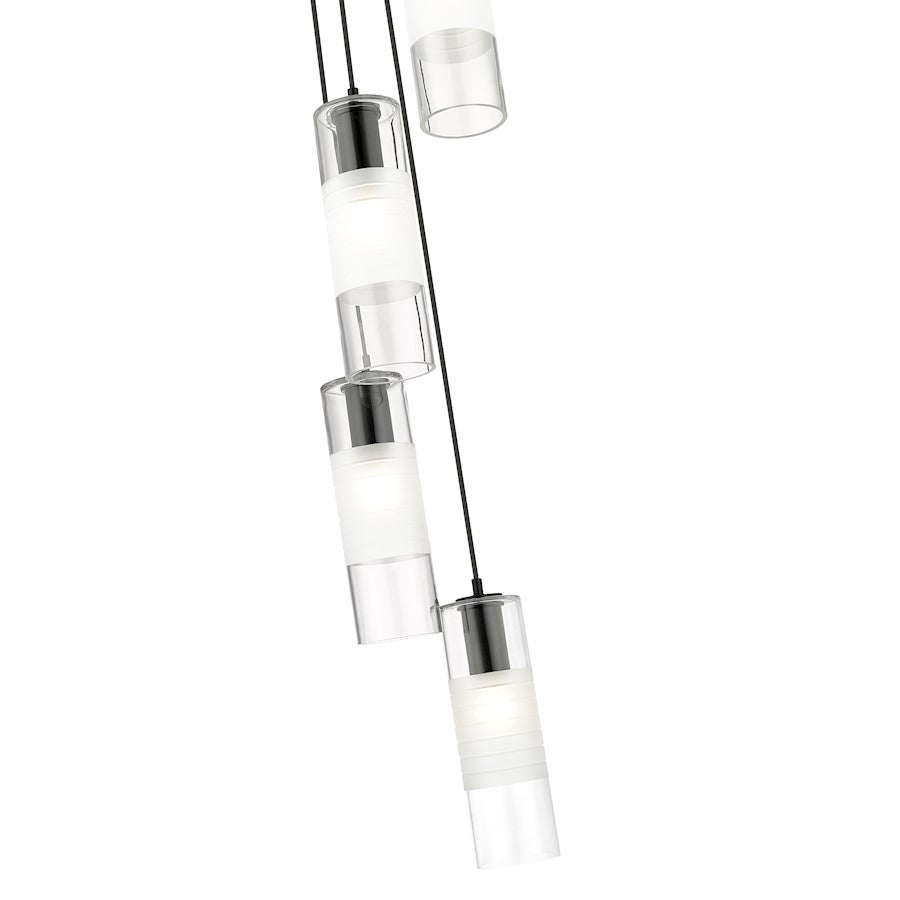 5 Light Chandelier, Matte Black