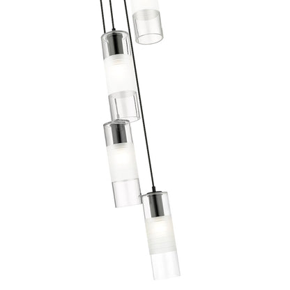 5 Light Chandelier, Matte Black