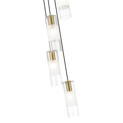 5 Light Chandelier, Modern Gold