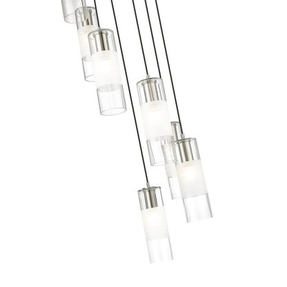 7 Light Chandelier, Brushed Nickel