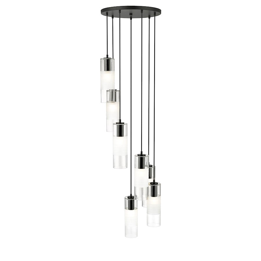 7 Light Chandelier, Matte Black