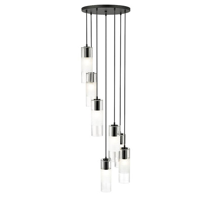 7 Light Chandelier, Matte Black