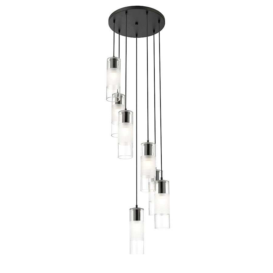 7 Light Chandelier, Matte Black