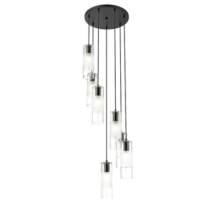 7 Light Chandelier, Matte Black