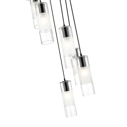 7 Light Chandelier, Matte Black