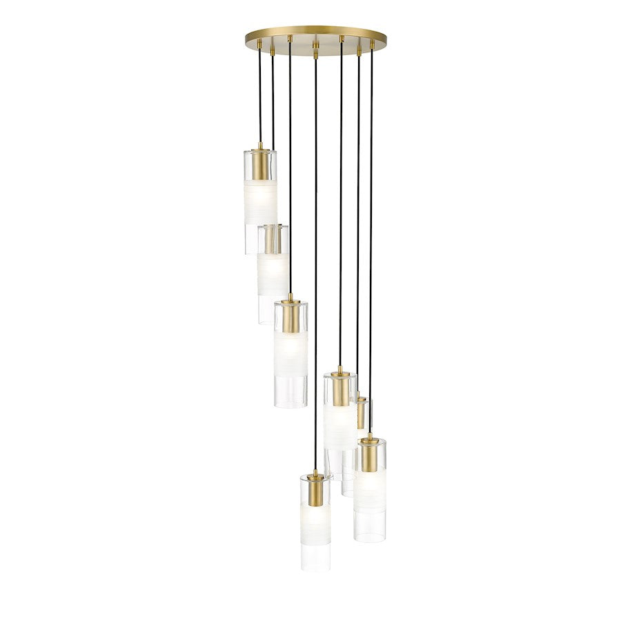 7 Light Chandelier, Modern Gold