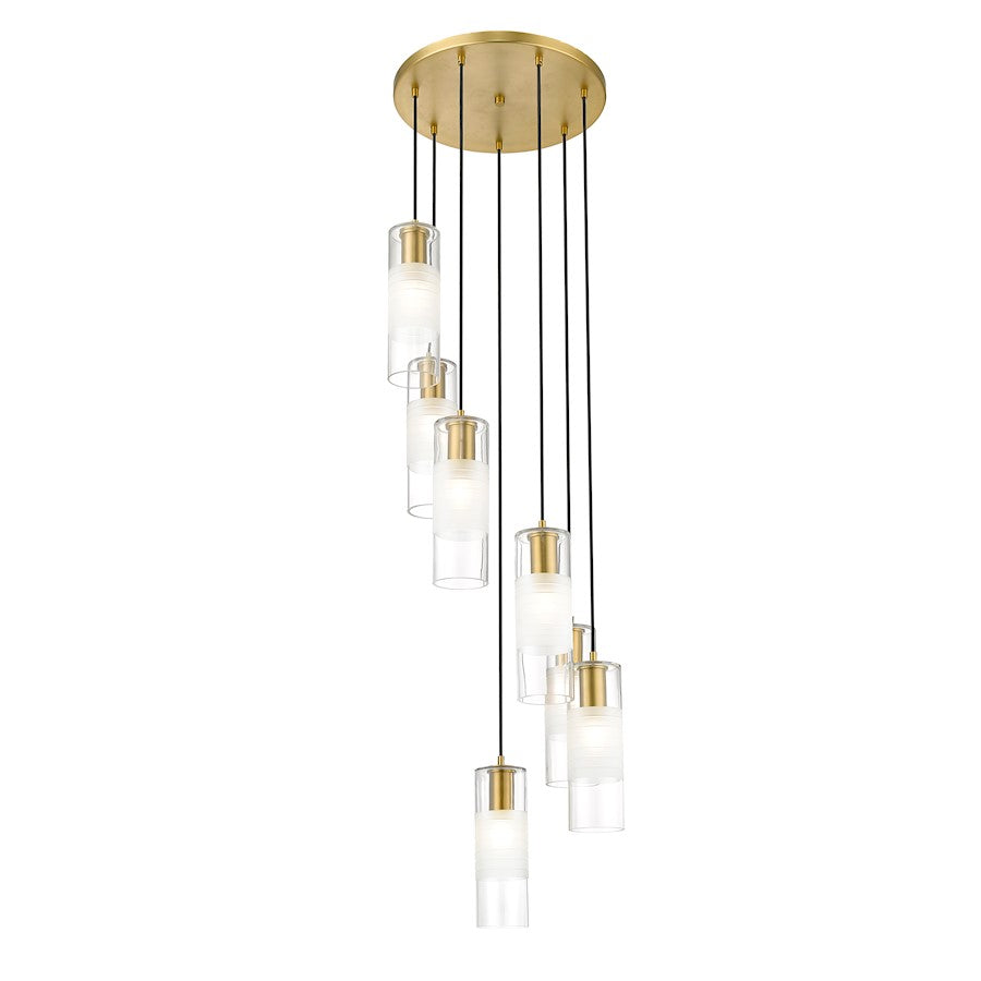 7 Light Chandelier, Modern Gold