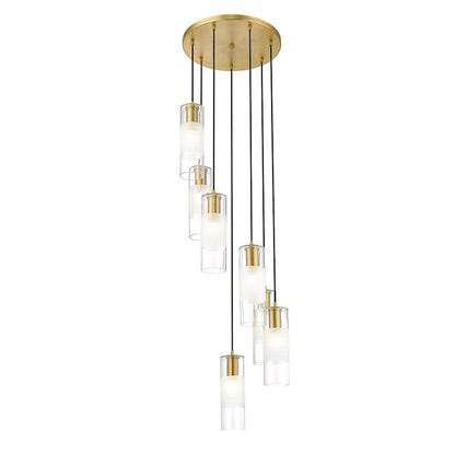 7 Light Chandelier, Modern Gold