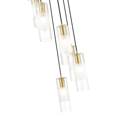 7 Light Chandelier, Modern Gold