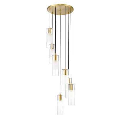 7 Light Chandelier, Modern Gold
