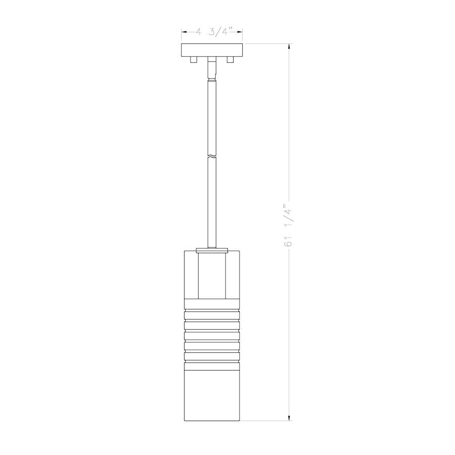 1 Light 5" Rod Pendant, Matte Black