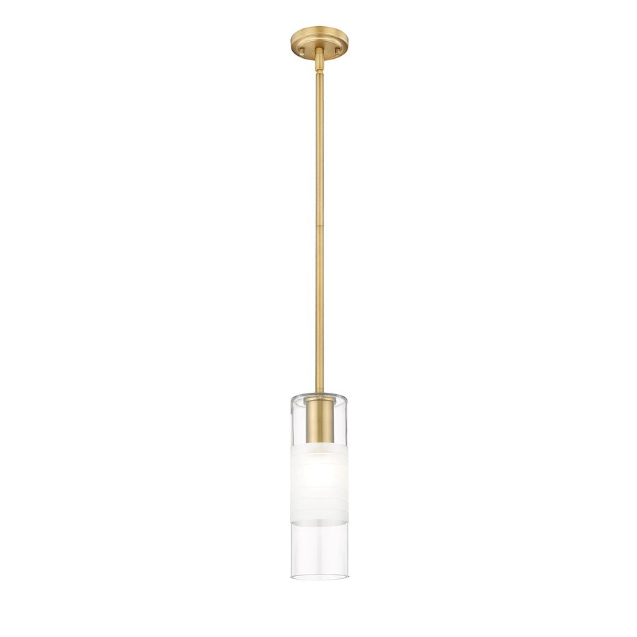 1 Light 5" Rodpendant, Modern Gold