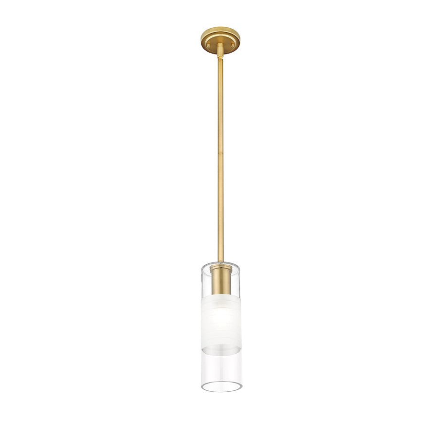 1 Light 5" Rodpendant, Modern Gold