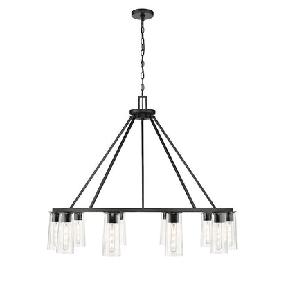 10 Light 46" Chandelier, Matte Black