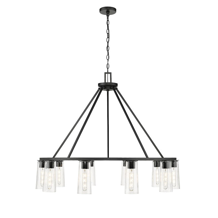 Z-Lite Titus 10 Light 46" Chandelier, Matte Black/Clear