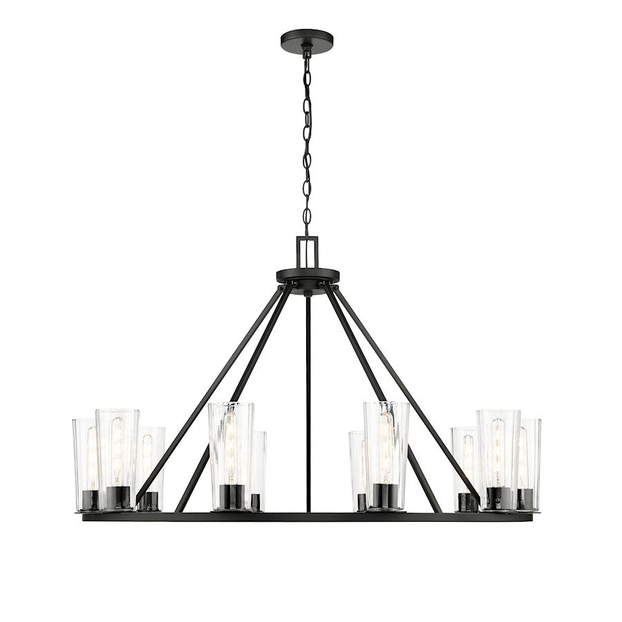 10 Light 46" Chandelier, Matte Black