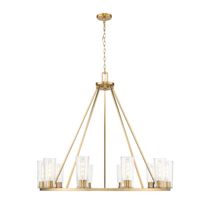 Z-Lite Titus 10 Light 46" Chandelier, Modern Gold/Clear - 826-10MGLD