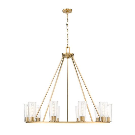 Z-Lite Titus 10 Light 46" Chandelier, Modern Gold/Clear - 826-10MGLD