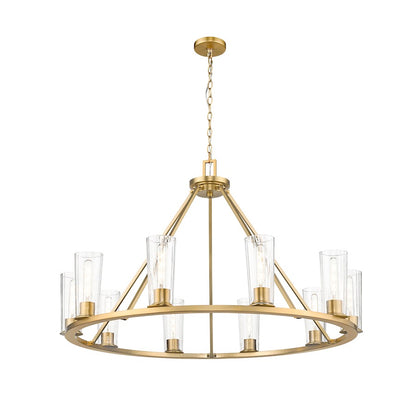 10 Light 46" Chandelier, Modern Gold