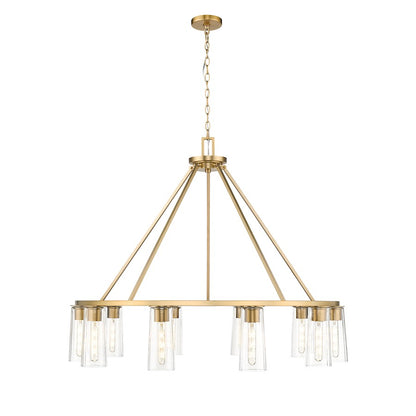 10 Light 46" Chandelier, Modern Gold