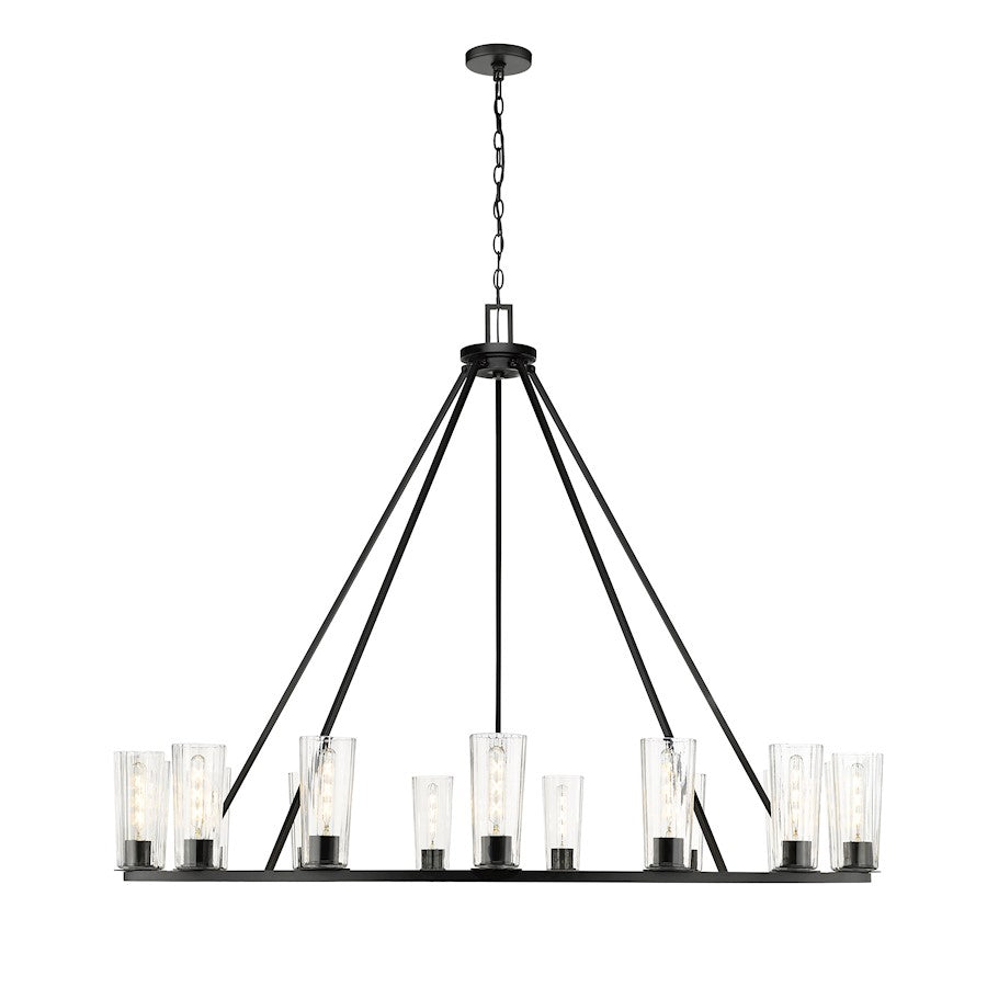 Z-Lite Titus 15 Light 62.5" Chandelier, Matte Black/Clear - 826-15MB